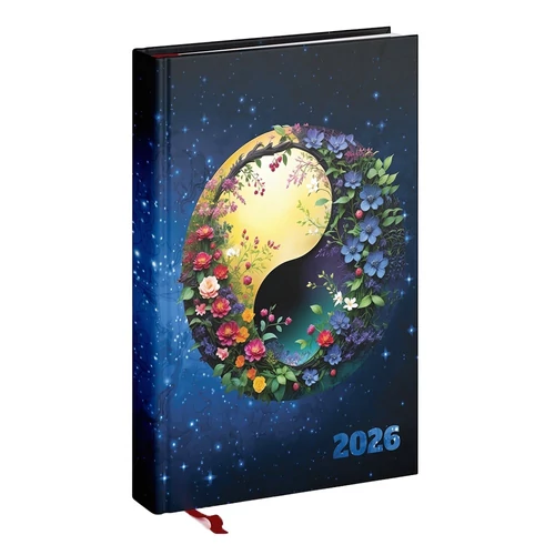 Határidőnapló REALSYSTEM Picture A/5 napi fehér lapos Jingjang 2026.