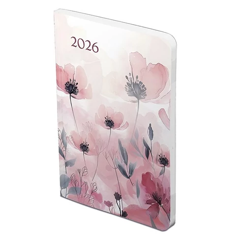 Határidőnapló TOPTIMER Joy Flexi F012 B/6 heti fehér lapos Pipacs 2026.