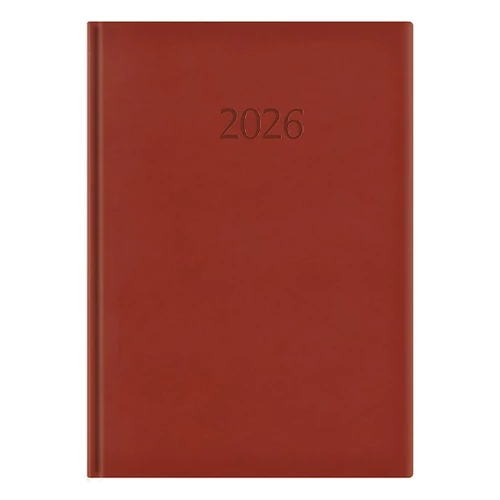 Határidőnapló TOPTIMER Wide W024 A/4 napi fehér lapos bordó 2026.