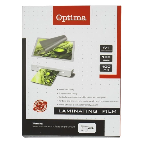 Lamináló fólia OPTIMA A/4 100 mikron fényes 100/csom