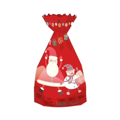 Mikulászacskó LIZZY CARD műanyag 15x30 cm Hóember 50 darabos