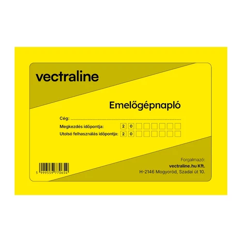 Nyomtatvány emelőgépnapló VECTRALINE A/5 fekvő 32 lapos