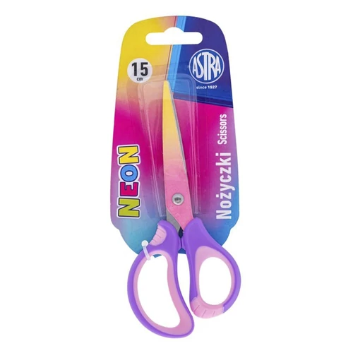 Olló iskolai ASTRA KIDS neon kerekített 15cm