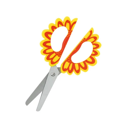 Olló iskolai display FIORELLO GR-1509 virágos fogó rész kerekített 15cm 9 darabos
