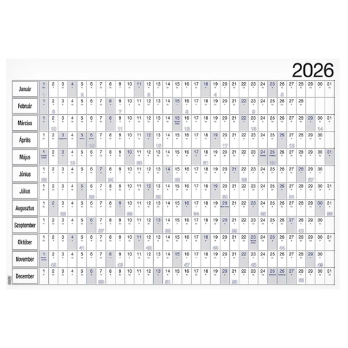Plakátnaptár REALSYSTEM éves B/1 980x680mm kétoldalas 2026.