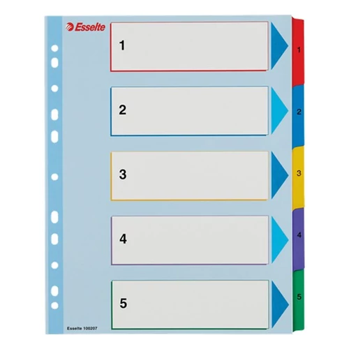 Regiszter ESSELTE A/4 maxi laminált karton újraírható 1-5