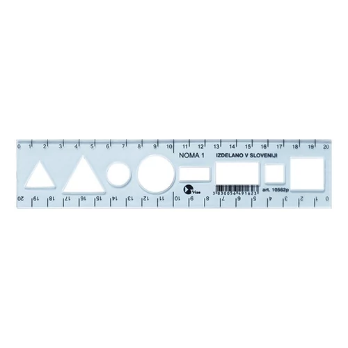 Sablon vonalzó OPTIMA kék 20cm