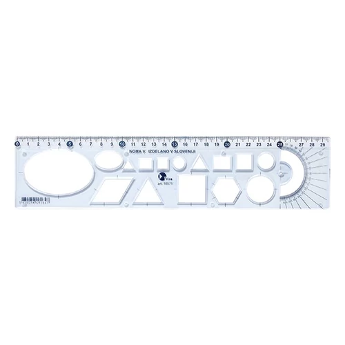 Sablon vonalzó OPTIMA kék 30cm