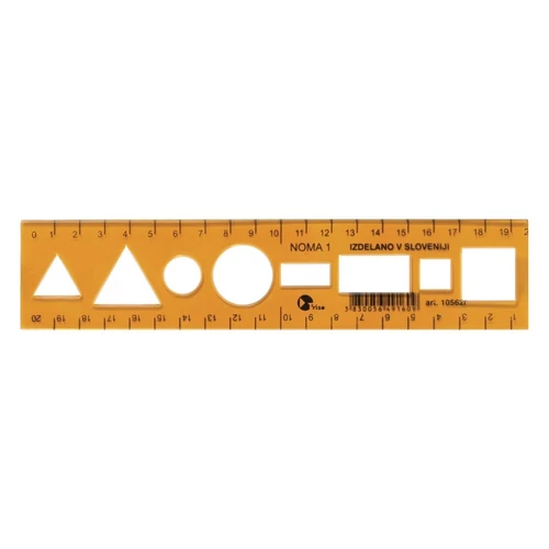 Sablon vonalzó OPTIMA narancssárga 20cm