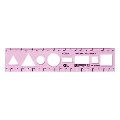 Sablon vonalzó OPTIMA pink 20cm