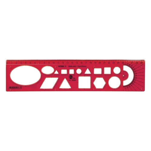 Sablon vonalzó OPTIMA piros 30cm