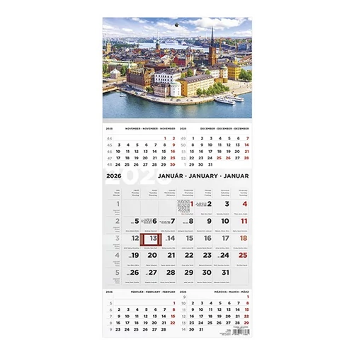 Speditőr naptár TOPTIMER T076 1 tömbös 5 havi Város 2026.