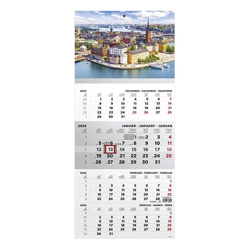 Speditőr naptár TOPTIMER T079 1 tömbös 4 havi Város 2026.