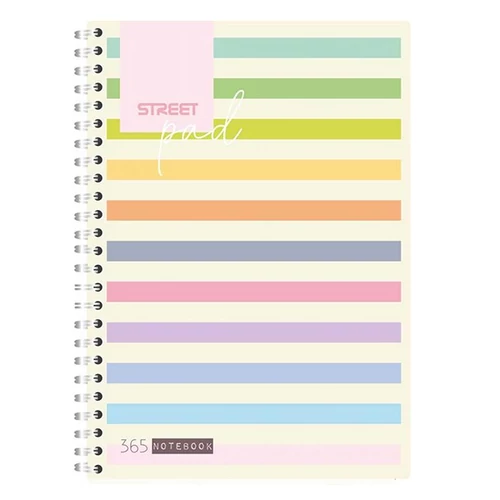 Spirálfüzet kockás STREET Pad A/5 100 lapos világos csíkos