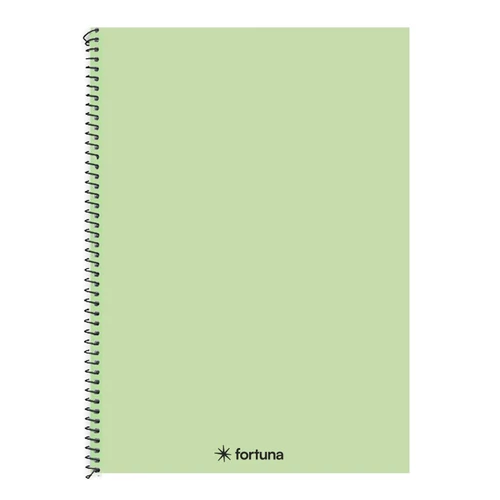 Spirálfüzet kockás FORTUNA Monocolor A/4 70 lapos pasztell zöld