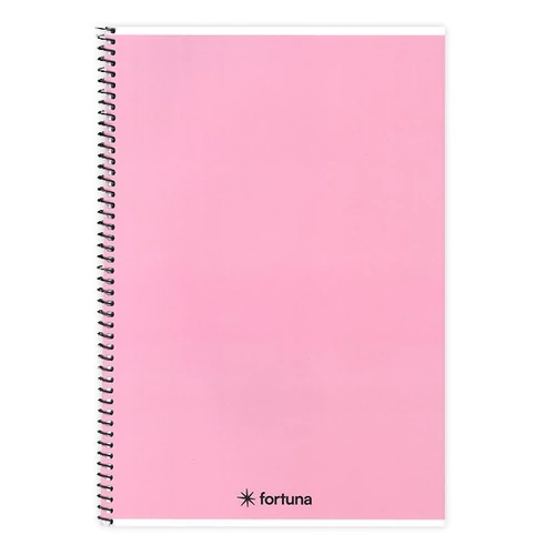 Spirálfüzet vonalas FORTUNA Monocolor A/5 70 lapos pasztell rózsaszín