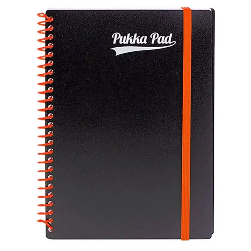 Spirálfüzet vonalas PUKKA PAD A/4 100 lapos Neon fekete