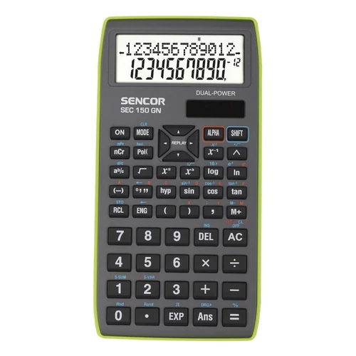 Számológép tudományos SENCOR SEC-150 240 funkciós 2 soros 10+2 digit zöld