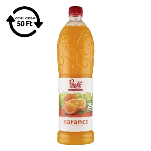 Szörp PÖLÖSKEI Syrup Narancs cukorral és édesítőszerrel 25% gyümölcstartalommal 1L DRS