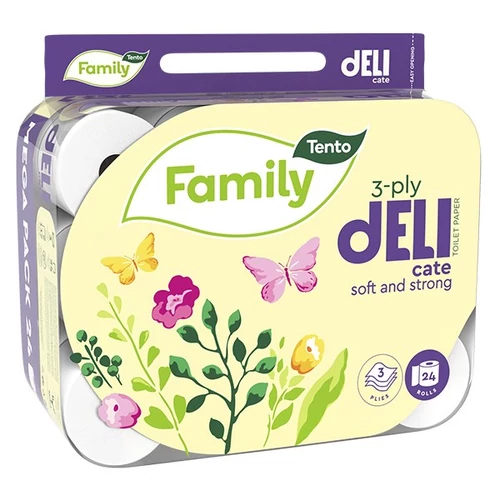Toalettpapír TENTO Deli fehér 24 tekercses 3 rétegű
