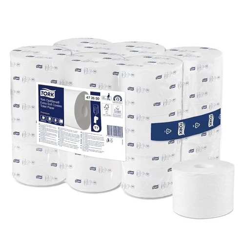 Toalettpapír belsőmag nélküli TORK Midi-size Extra Soft T7 3 rétegű fehér