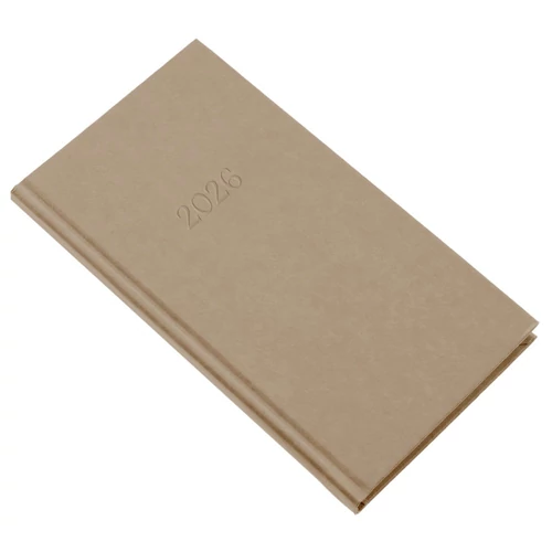 Zsebnaptár REALSYSTEM Standard álló fehér lapos drapp 2026.