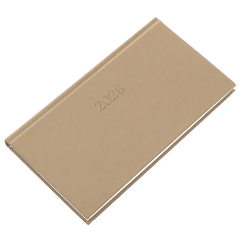 Zsebnaptár REALSYSTEM Standard fekvő fehér lapos drapp 2026.