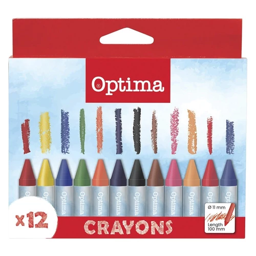 Zsírkréta OPTIMA Max Jumbo kerek 12 színű